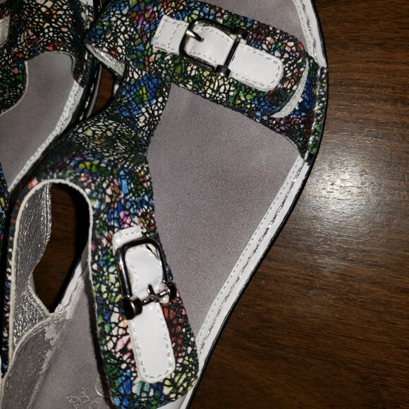 Alegria Lara Cathedral Slip-on wedge heel sandals with velcro straps Size 39 - Picture 5 of 16